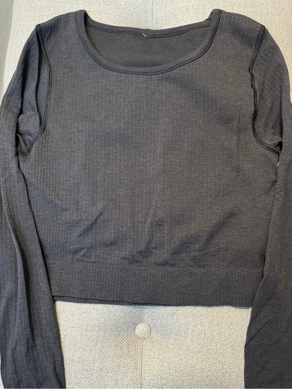 lululemon athletica Charcoal Ribbed Crop Top
